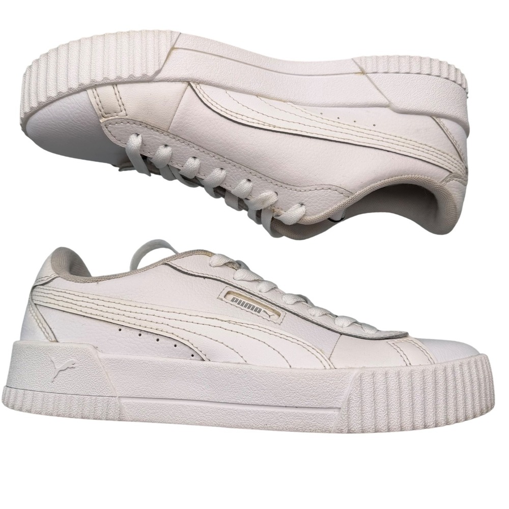 Puma Women's Carina White Platform Sneaker • Leather •Clean Girl Athleisure 8